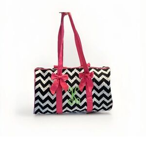 Chevron Black and Pink Tote Bag